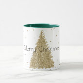 White Gold Glitzer Sparkle Weihnachtsbaum     Tasse (Zentrum)
