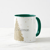 White Gold Glitzer Sparkle Weihnachtsbaum Tasse (VorderseiteRechts)