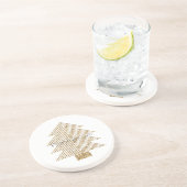 White Gold Glitzy Glitzer Weihnachtsbaum Getränkeuntersetzer (Seite)