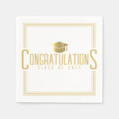 White & Gold Gratulationen Klasse des Abschlusses Serviette (Vorderseite)