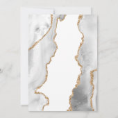 White, Gold & Gray Mist Agate Wedding RSVP Einladung (Rückseite)