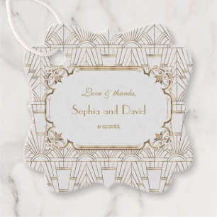 White Gold Great Gatsby Art Deco 1920er Hochzeit Geschenkanhänger