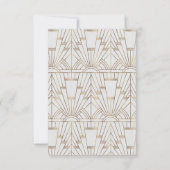 White Gold Great Gatsby Art Deco 1920er UAWG RSVP Karte (Rückseite)