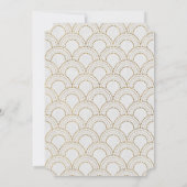 White Gold Great Gatsby Art Deco Brautparty Einladung (Rückseite)