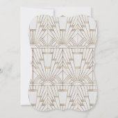 White Gold Great Gatsby Art Deco Engagement Party Einladung (Rückseite)