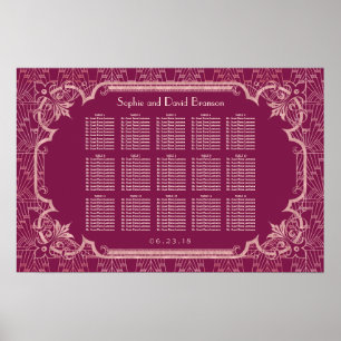 White Gold Great Gatsby Art Deco Seekarte Poster