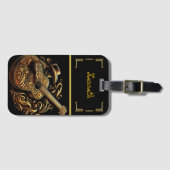 White & Gold Guitar Cowboy faszinieren Gepäckanhänger (Vorderseite (Horizontal))