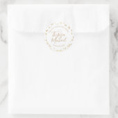 White Gold Hearts Custom Wedding Vielen Dank Runder Aufkleber (Tasche)