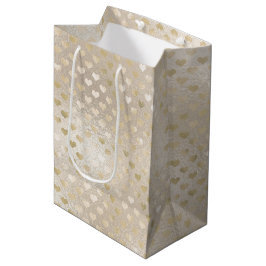 White Gold Hearts       Mittlere Geschenktüte