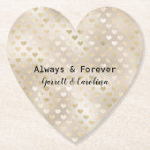 White Gold Hearts Untersetzer (Vorderseite)