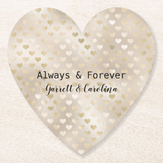 White Gold Hearts Untersetzer (Vorderseite)