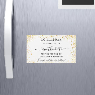 White Gold Hochzeit speichern Sie den Datums-Magne Magnetkarte