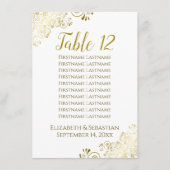White & Gold Hochzeitsskalender-Tischnummer Einladung (Vorderseite)