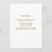 White/Gold-Hochzeitungs-Detailkarte Begleitkarte (Vorderseite)