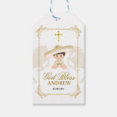 White Gold Horse Mexican Boy Charro Taufe Geschenkanhänger (Vorderseite)