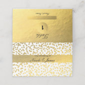 White & Gold Imitats Foil Glam Moderne Tischsitze Platzkarte (Außenseite Aufgefaltet)
