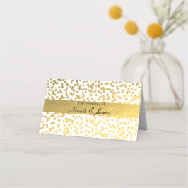 White & Gold Imitats Foil Glam Moderne Tischsitze Platzkarte