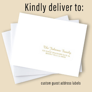 White gold individual guest address elegant labels