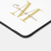 White Gold Initial und Name Personalisiert Schreibtischunterlage (Ecke)