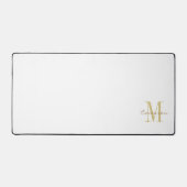 White Gold Initial und Name Personalisiert Schreibtischunterlage (Vorderseite)