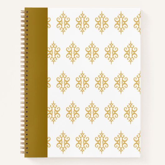 White Gold Lace Gästebuch Notebook Geschenk Notizblock (Vorderseite)