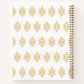 White Gold Lace Gästebuch Notebook Geschenk Notizblock (Rückseite)