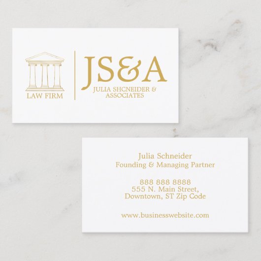 White Gold Law Firm Classic Visitenkarte (Vorne/Hinten)