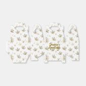 White Gold Leaves & Snowflakes Pattern Geschenkschachtel (Ungefaltet)