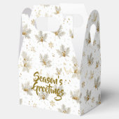 White Gold Leaves & Snowflakes Pattern Geschenkschachtel (Geöffnet)