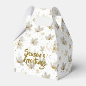 White Gold Leaves & Snowflakes Pattern Geschenkschachtel (Vorderseite)