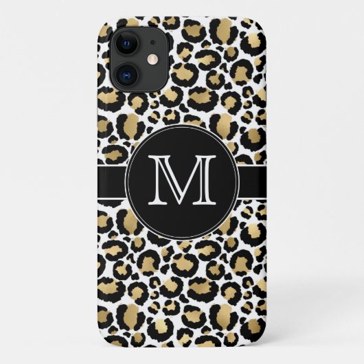 White & Gold Leopard Case-Mate iPhone Hülle (Rückseite)