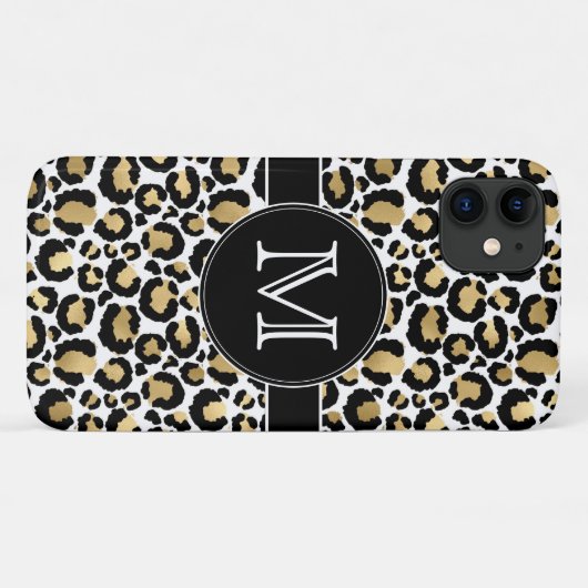 White & Gold Leopard Case-Mate iPhone Hülle (Rückseite (Horizontal))