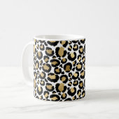 White & Gold Leopard Kaffeetasse (Vorderseite Links)