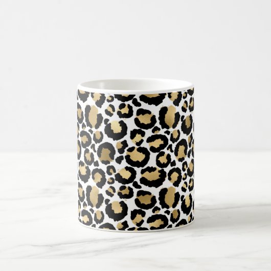 White & Gold Leopard Kaffeetasse (Mittel)