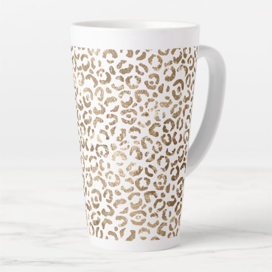White Gold Leopard Print Milchtasse (Rechte Ecke)