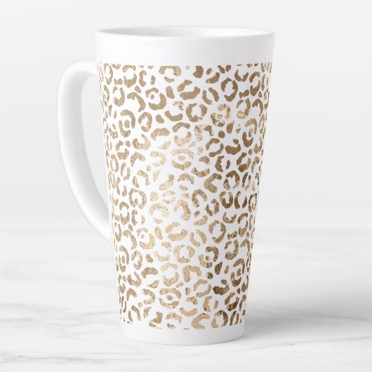 White Gold Leopard Print Milchtasse (Linke Ecke)