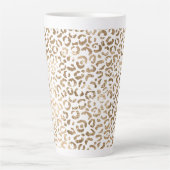 White Gold Leopard Print Milchtasse (Vorderseite)