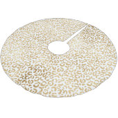 White Gold Leopard Print Polyester Weihnachtsbaumdecke (Schrägansicht)