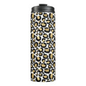 White & Gold Leopard Thermosbecher (Vorderseite)