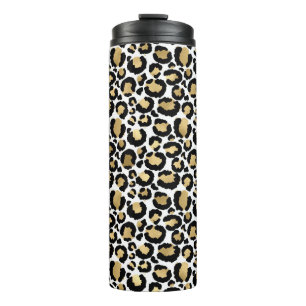 White & Gold Leopard Thermosbecher