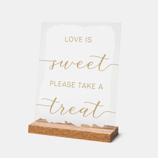 White Gold Liebe ist Sweet Bitte nehmen Sie eine L Acrylschild (Winkel)