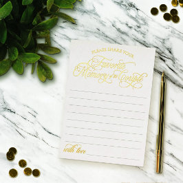 White Gold Lieblingsgedächtnis des Paares Folieneinladung