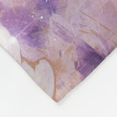 White Gold Lila Blue Floral Fleecedecke (Ecke)