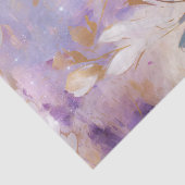 White Gold Lila Blue Floral Seidenpapier (Detail)