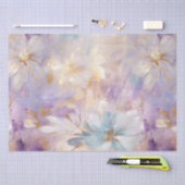 White Gold Lila Blue Floral Seidenpapier (Handwerk)