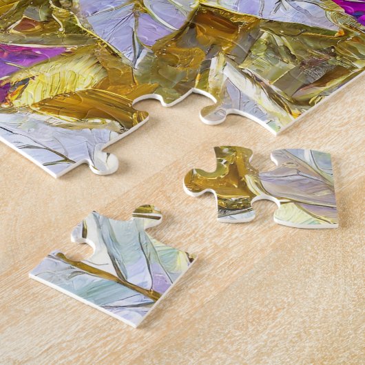 White Gold Lila Pink Christmas Poinsettias Puzzle (Seite)