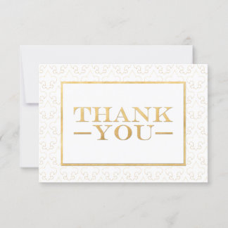 White & Gold Lilie Hochzeit Dankeschön Karten