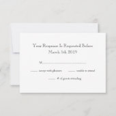 White & Gold Lilie Wedding RSVP Card (Rückseite)