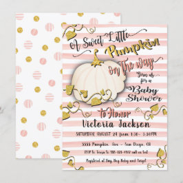 White Gold Little Pumpkin Baby Shower Einladungen