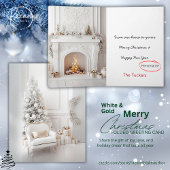 White & Gold Living Room Weihnachtskarte Karte